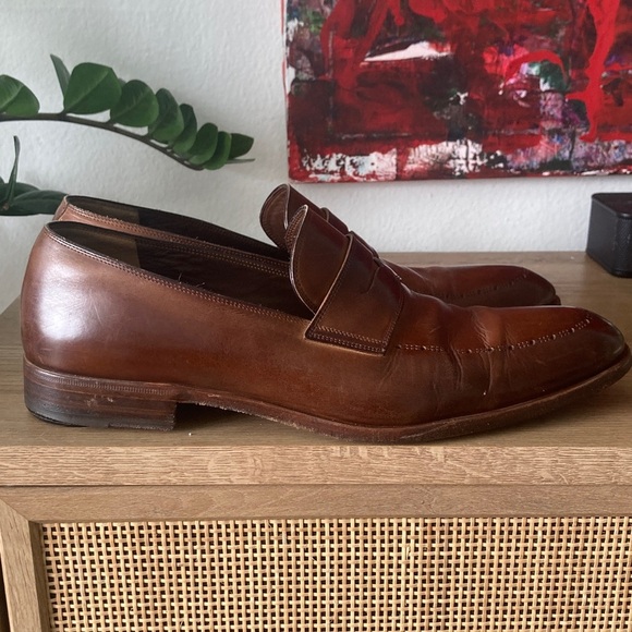 Fratelli Rossetti Men's Tan Leather Slip-Ons - Picture 4 of 7